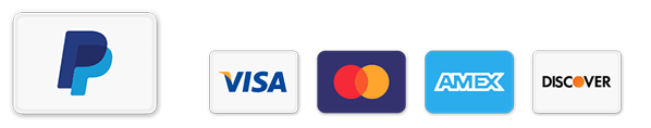 PayPal, Visa, Mastercard, AMEX, Discover